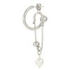 Accessories * | Justine Clenquet Excellent Quality Silver Toned Brass Pearl Safety Pin Charm Earring