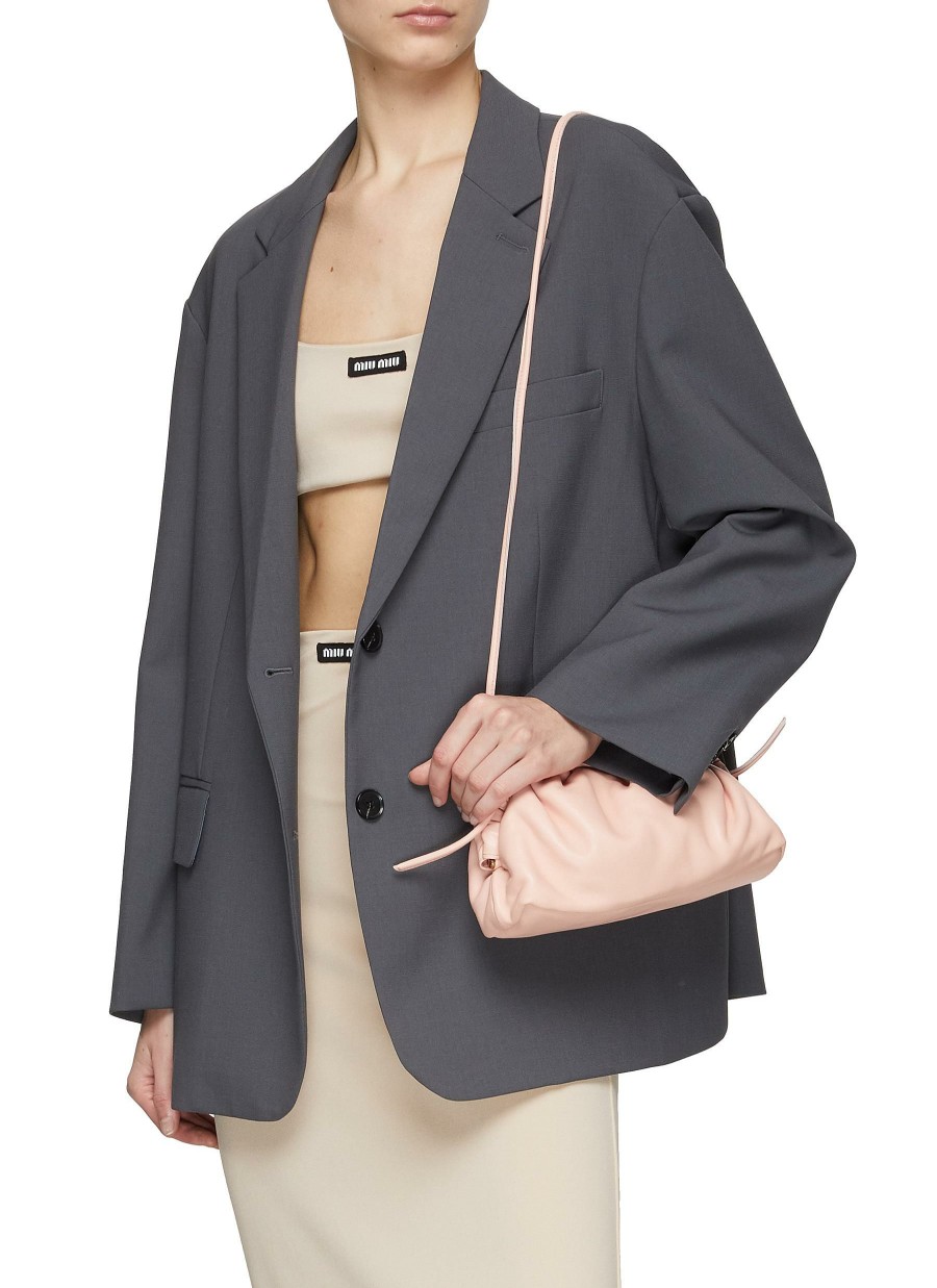 Bags * | Mansur Gavriel Best Sale 'Mini Cloud' Ruched Opening Leather Clutch