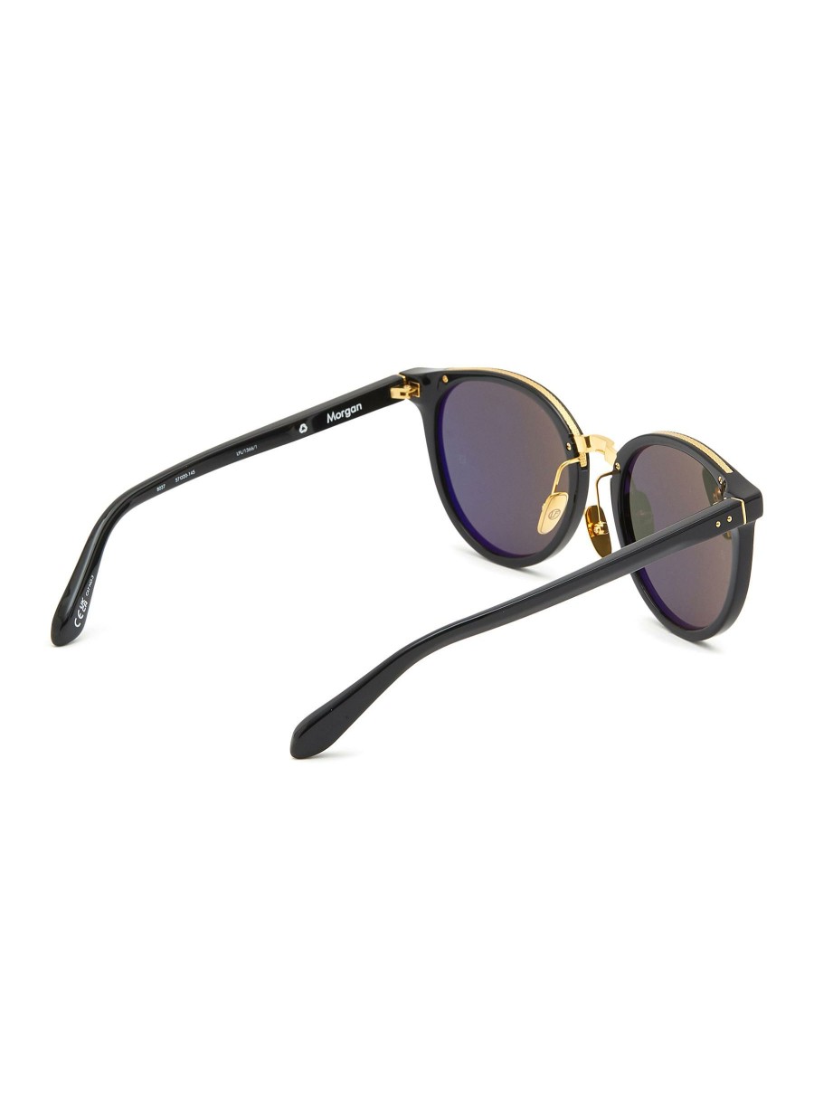 Accessories * | Linda Farrow Excellent Quality 'Morgan' Acetate Round Frame Grey Lens