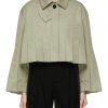 Clothing * | Sacai Crazy Deals Pleated Cropped Trench Jacket