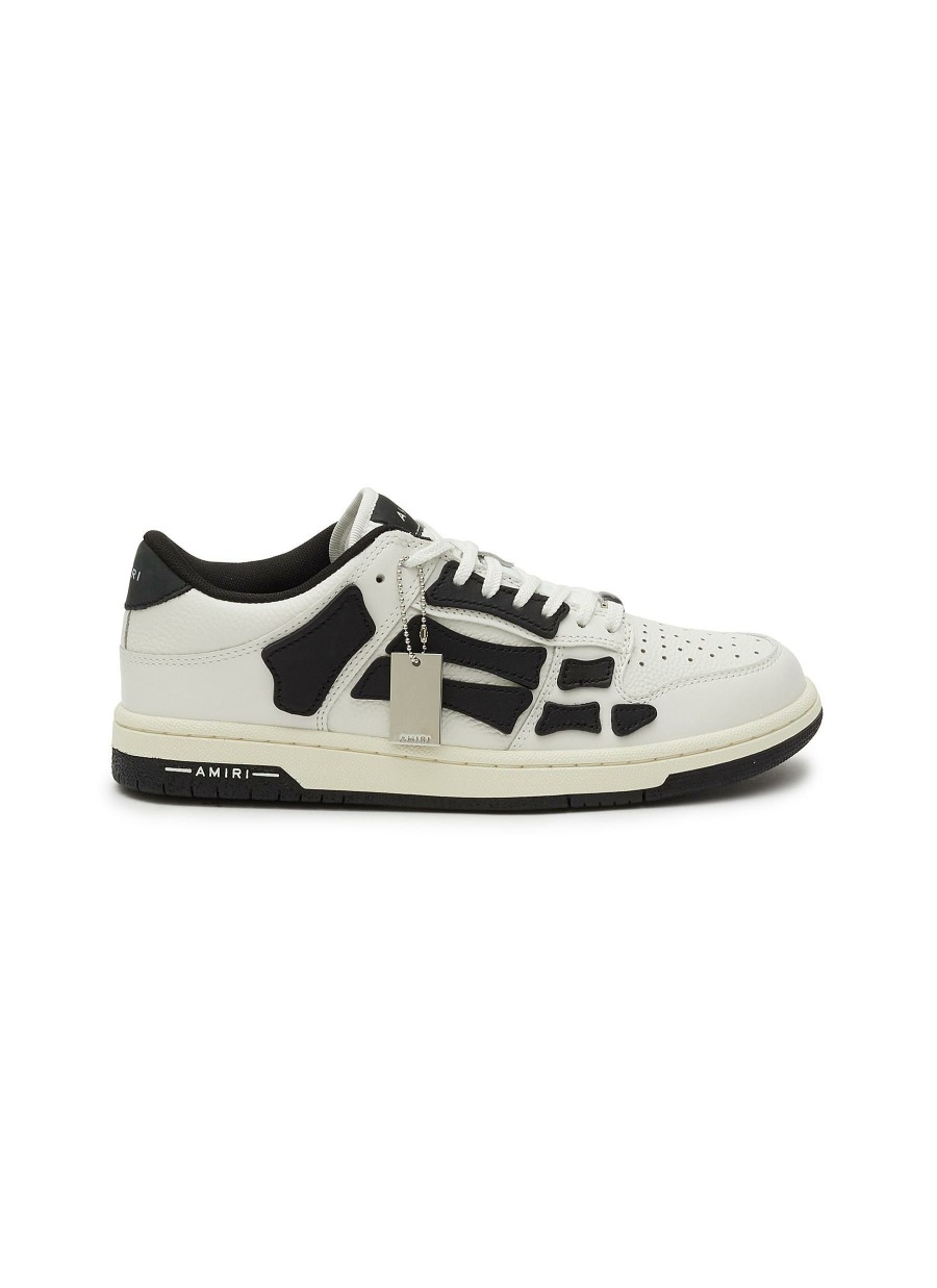 Shoes * | Amiri Good Quality 'Skel' Low Top Lace Up Leather Sneakers