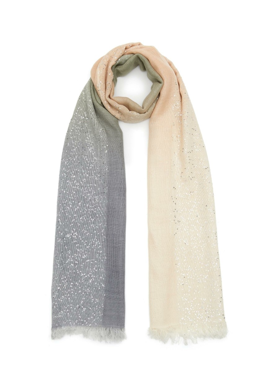 Accessories * | Faliero Sarti Closeout Sale 'Dania' Sequined Ombre Virgin Wool Blend Scarf