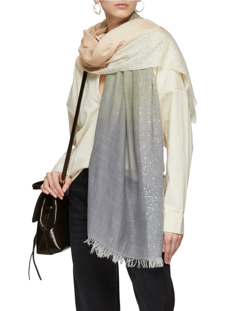 Accessories * | Faliero Sarti Closeout Sale 'Dania' Sequined Ombre Virgin Wool Blend Scarf