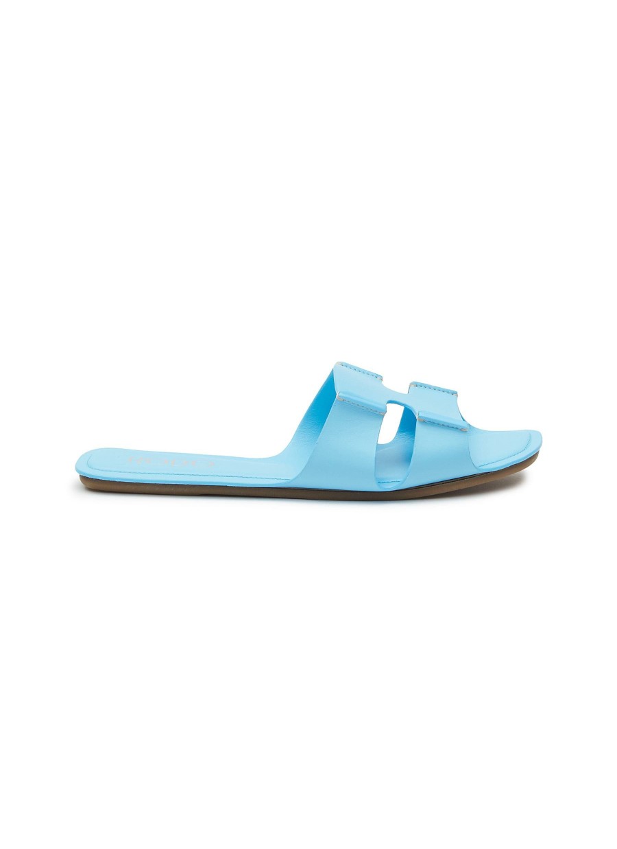 Shoes * | Rodo Best Sellers Cut Out Strap Calfskin Leather Slides