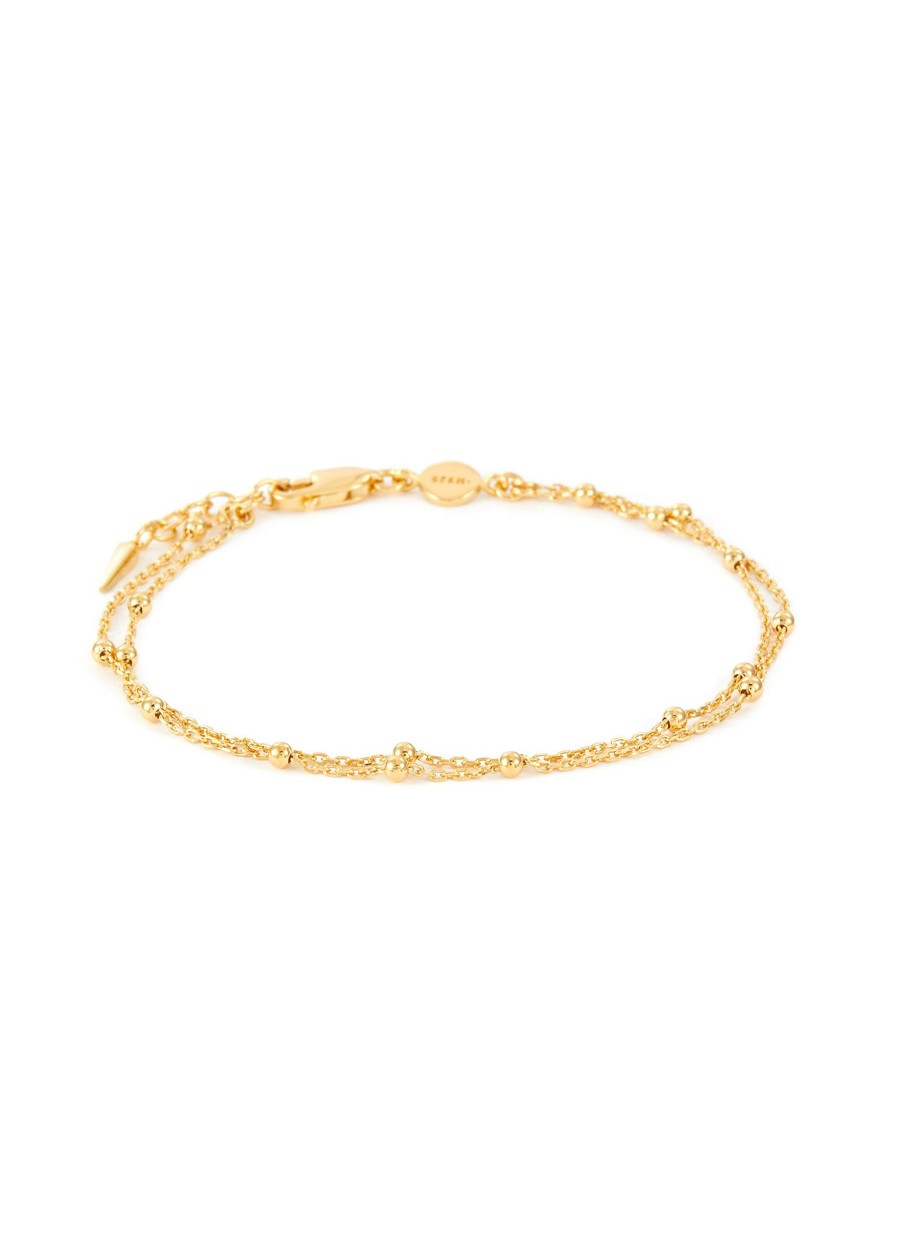 Accessories * | Missoma Quick Delivery 'Chain' 18K Gold Plated Double Row Chain Bracelet