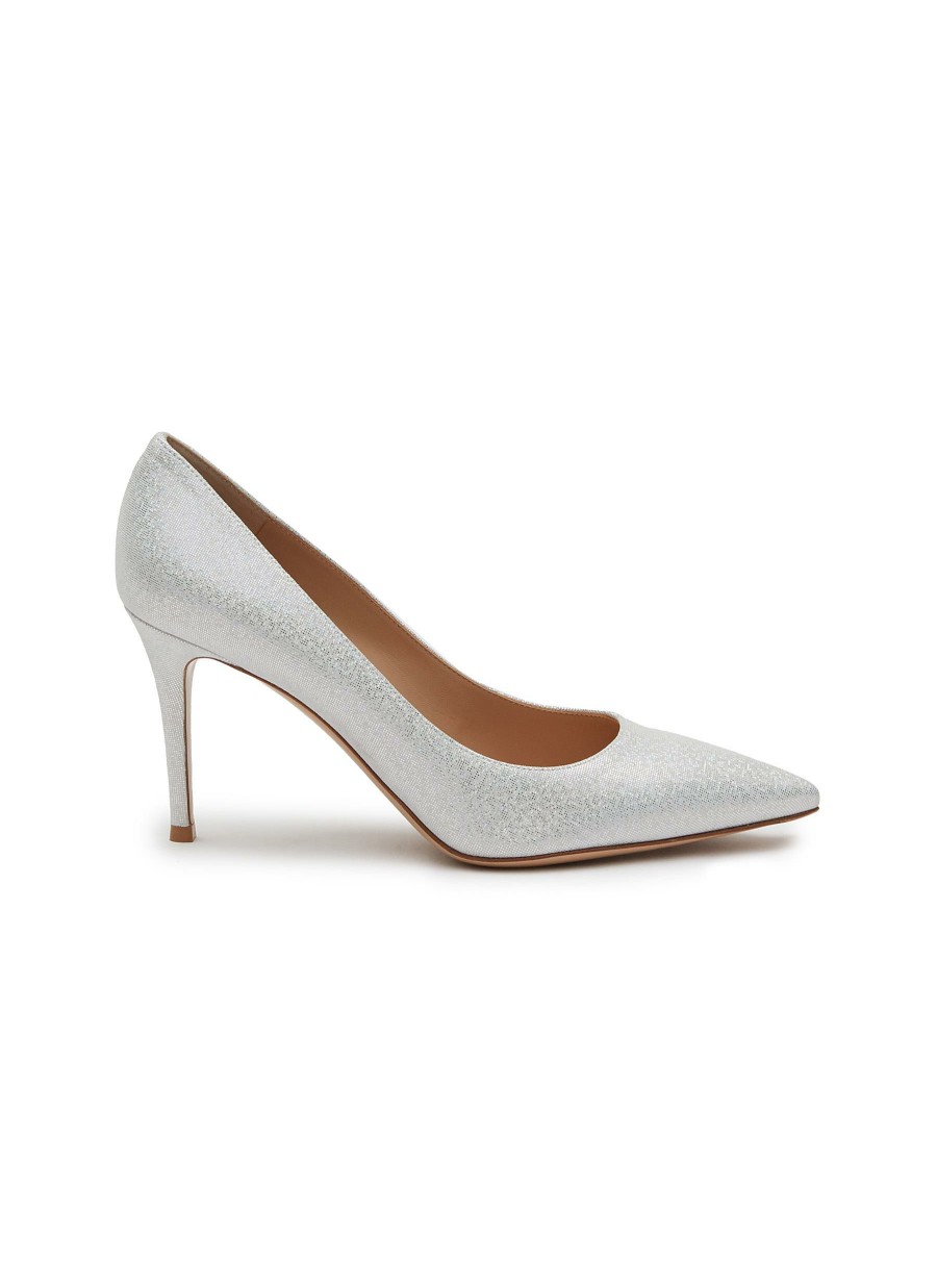 Shoes * | Gianvito Rossi Discount 'Gianvito' 85 Metallic Suede Pumps