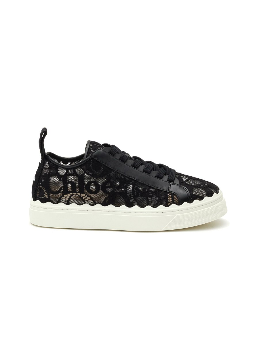 Shoes * | Chloe Outlet Sale 'Lauren' Scallop Trim Lace Sneakers