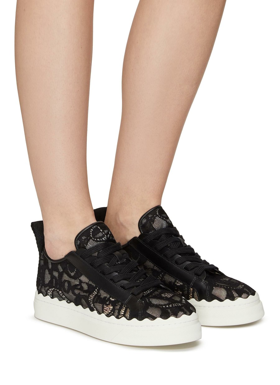 Shoes * | Chloe Outlet Sale 'Lauren' Scallop Trim Lace Sneakers