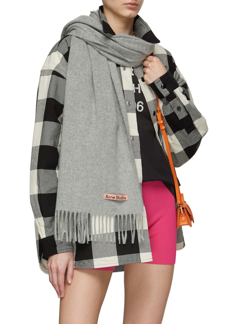 Accessories * | Acne Studios Best Sale Wool Fringed Scarf