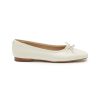 Shoes * | Sam Edelman Crazy Deals 'Meadow' Logo Bow Applique Square Toe Leather Ballerina Flats